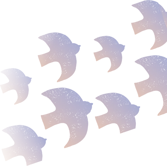flying birds decorative motif