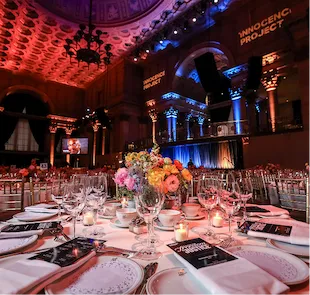 Table setting at the Innocence Project annual report